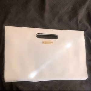 Michael Kors Tilda Xl White Saffiano Leather Clutch Great Condition